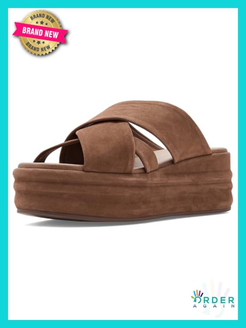 Nubuck Suede Flatform Sandals with Suede-Wrapped Sole